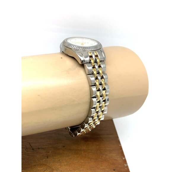 Michael Kors Women's Watch MK4740 Lexington Quartz White Dial 2-Tone Gemmed 26mm - Picture 12 of 14